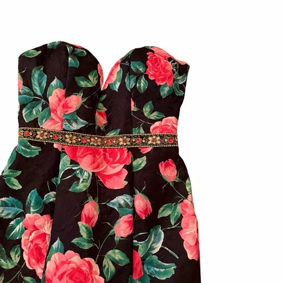 Nina Canacci Strapless Floral Gown Size 8 New With Tags - Picture 2 of 5